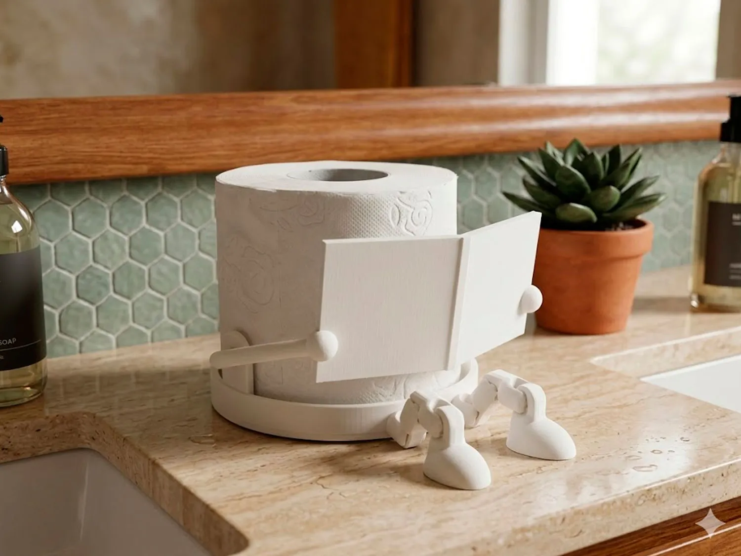 Toilet Paper Holder - Articulated & Fun with Book